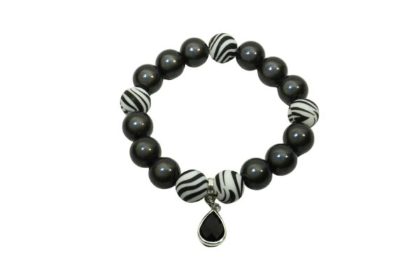 Impala Damen Armband Wonder Leo Grau Polymer Perlen 12mm Ø & Anhänger