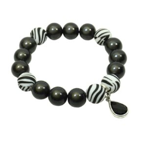 Impala Damen Armband Wonder Leo Grau Polymer Perlen 12mm Ø & Anhänger