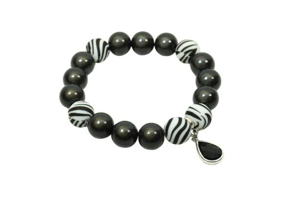 Impala Damen Armband Wonder Leo Grau Polymer Perlen 12mm Ø & Anhänger
