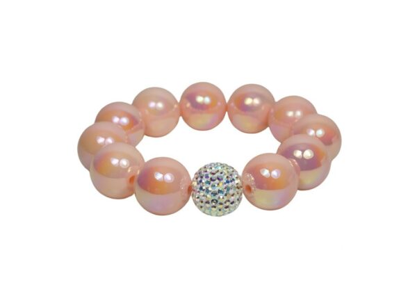 Impala Damen Armband Big Glam Zart Apricot Polymer Perlen 18mm Ø Glitzerperle