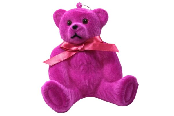 Werner Voß Teddy Deko Aufhänger Magenta Beflockt Dekofigur