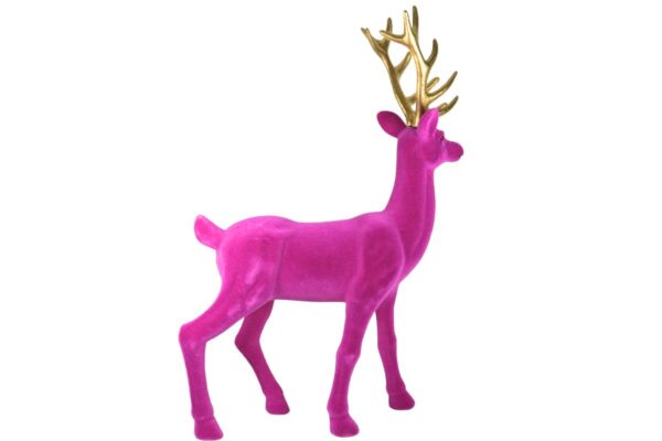 Werner Voß Hirsch Magenta Goldenes Geweih Dekofigur
