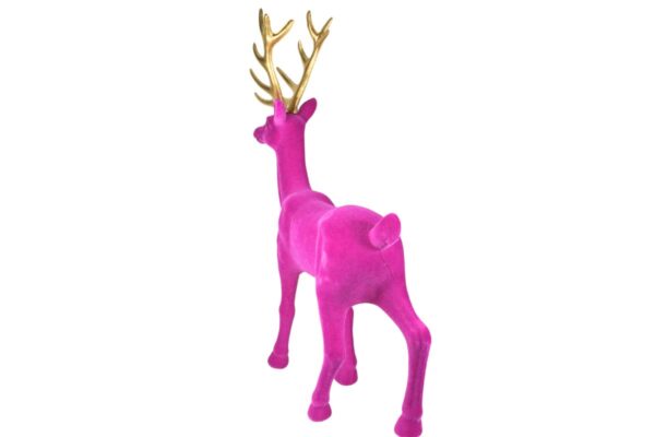 Werner Voß Hirsch Magenta Goldenes Geweih Dekofigur