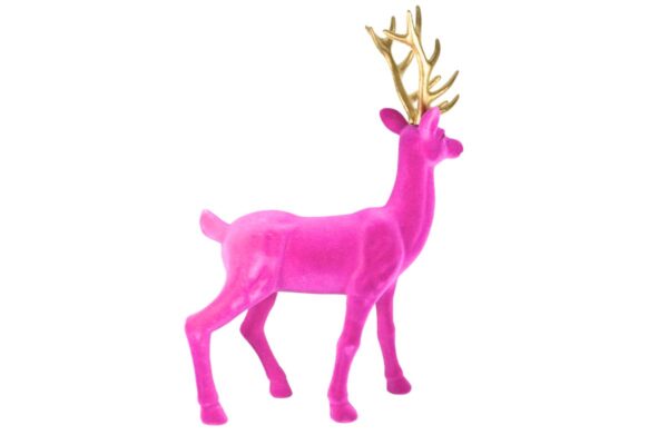 Werner Voß Hirsch Magenta Goldenes Geweih Dekofigur