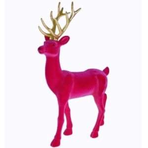 Werner Voß Hirsch Magenta Goldenes Geweih Dekofigur