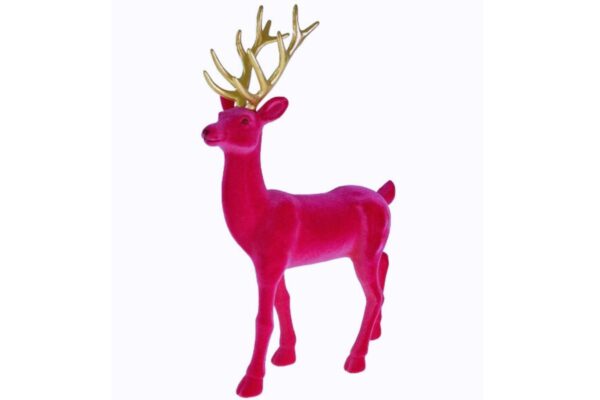 Werner Voß Hirsch Magenta Goldenes Geweih Dekofigur