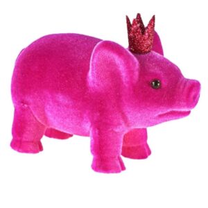 Werner Voß Schweinchen mit Krone Magenta Dekofigur