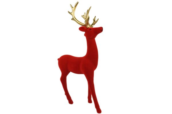 Werner Voß Hirsch Rot Goldenes Geweih Dekofigur Höhe 24,5cm