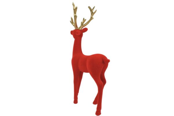 Werner Voß Hirsch Rot Goldenes Geweih Dekofigur Höhe 24,5cm