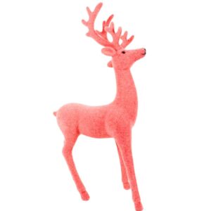 Werner Voß Stolzer Hirsch Hellrot Rosa mit Geweih Dekofigur
