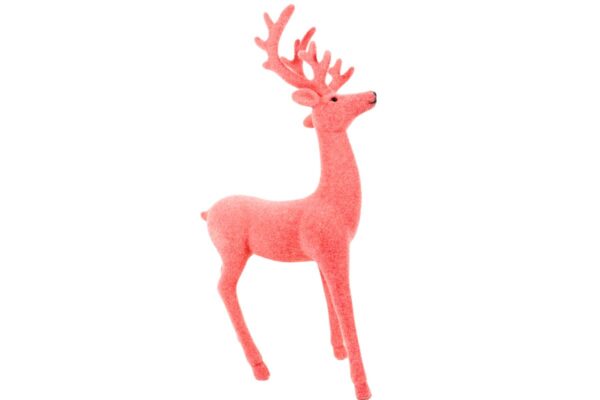Werner Voß Stolzer Hirsch Hellrot Rosa mit Geweih Dekofigur