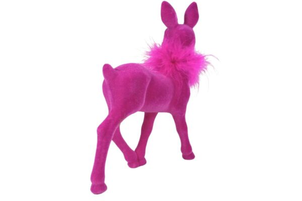 Werner Voß Rehkitz mit Federboa Magenta Dekofigur – Bild 4