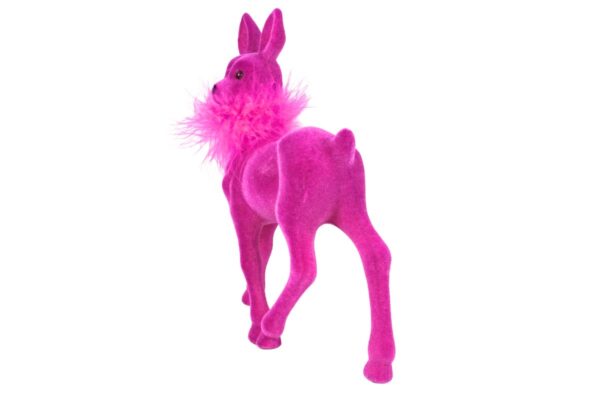 Werner Voß Rehkitz mit Federboa Magenta Dekofigur