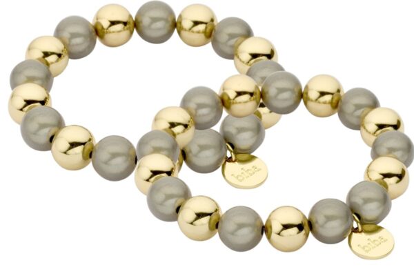 Biba Armband Polymerperlen Grün 12mm Ø Anhänger Gold