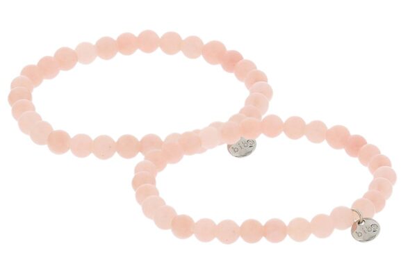 Biba Armband Glasperlen Rosa 6mm Ø Anhänger Silber