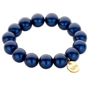 Biba Armband Polymer Perlen Nachtblau 14mm Ø Biba Anhänger Gold