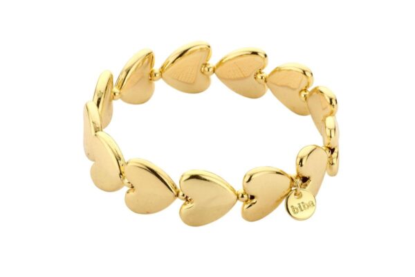 Biba Armband Metall Herzen Goldfarbig 14mm Biba Anhänger Gold