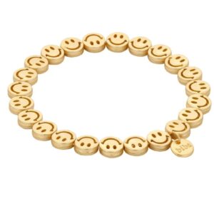 Biba Armband Metall Smileys Goldfarbig 8mm Biba Anhänger Gold