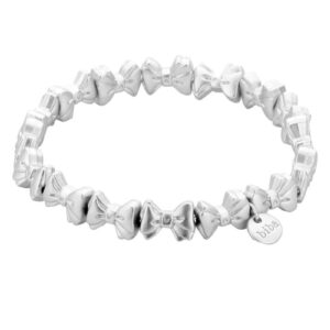 Biba Armband Metall Schleifchen Silberfarbig 10mm Biba Anhänger Silber