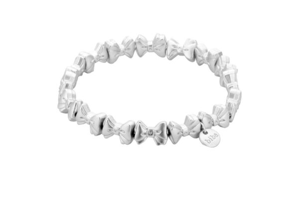 Biba Armband Metall Schleifchen Silberfarbig 10mm Biba Anhänger Silber