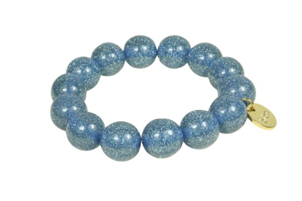 Biba Armband Polymer Perlen Schimmer Blau Biba Anhänger Gold