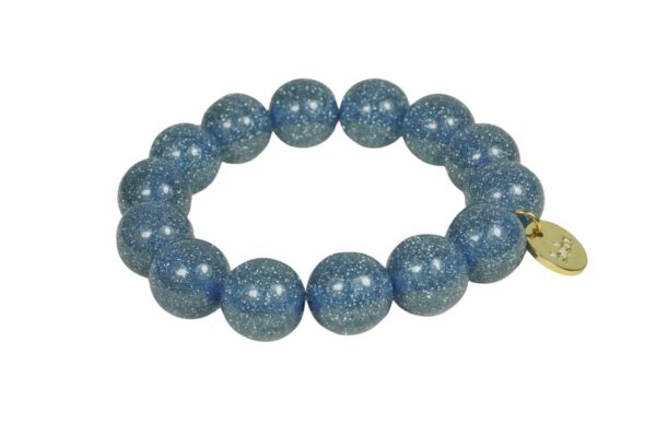 Biba Armband Polymer Perlen Schimmer Blau Biba Anhänger Gold