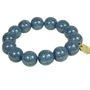 Biba Armband Polymer Perlen Schimmer Blau Biba Anhänger Gold