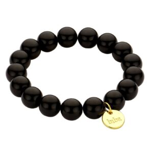 Biba Armband Polymer Perlen Simple Black 14mm Ø Biba Anhänger Gold