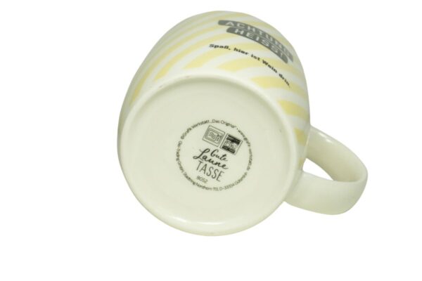 Grafik Werkstatt Henkelbecher Kaffeebecher Sprüchetasse Achtung Heiss! Spaß, hier ist Wein drin