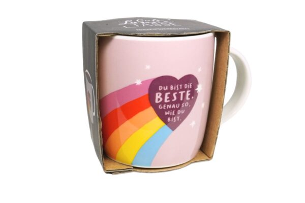 Grafik Werkstatt Henkelbecher Kaffeebecher Sprüchetasse Du bist die Beste, Genauso wie du Bist