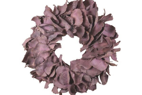 Couronne Deko Kranz Naturkranz Palm Petal Wreath Mauve 25cm∅ Handarbeit