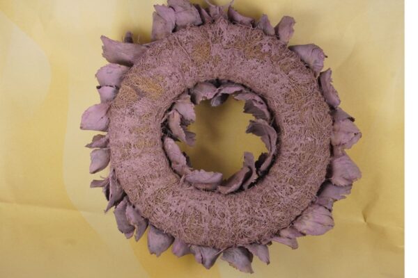 Couronne Deko Kranz Naturkranz Palm Petal Wreath Mauve 25cm∅ Handarbeit