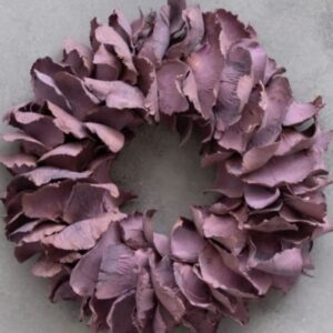 Couronne Deko Kranz Naturkranz Palm Petal Wreath Mauve 25cm∅ Handarbeit