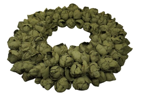 Couronne Deko Kranz Naturkranz Coco Fruit Wreath Old Green Wash 30cm∅ Handarbeit