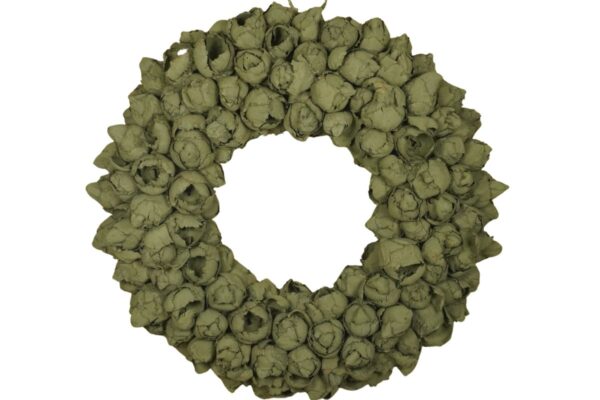 Couronne Deko Kranz Naturkranz Coco Fruit Wreath Old Green Wash 30cm∅ Handarbeit