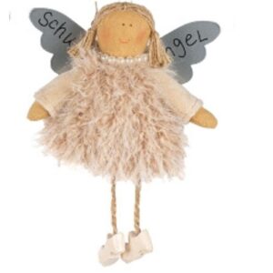 Baden Schutzengel Aufhänger Deko Engel Fellkleidchen Beige