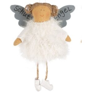 Baden Schutzengel Aufhänger Deko Engel Fellkleidchen Weiß