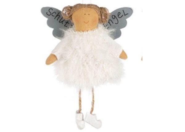 Baden Schutzengel Aufhänger Deko Engel Fellkleidchen Weiß