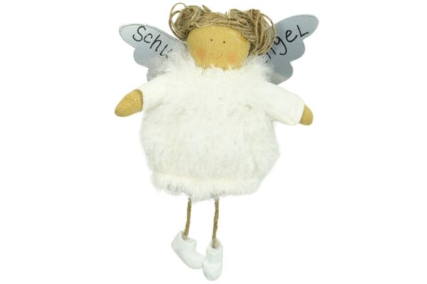 Baden Schutzengel Aufhänger Deko Engel Fellkleidchen Weiß