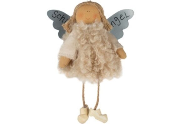 Baden Schutzengel Aufhänger Deko Engel Fellkleidchen Beige