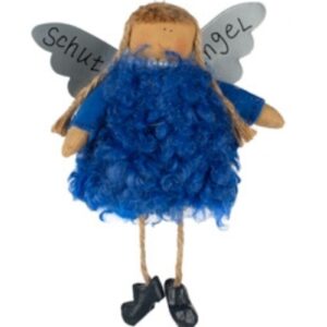 Baden Schutzengel Aufhänger Deko Engel Fellkleidchen Blau