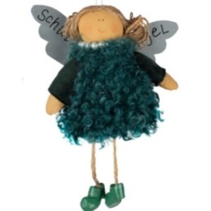 Baden Schutzengel Aufhänger Deko Engel Fellkleidchen Grün