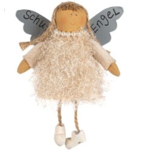 Baden Schutzengel Aufhänger Deko Engel Glitterkleidchen Beige
