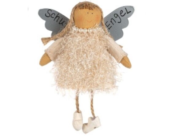 Baden Schutzengel Aufhänger Deko Engel Glitterkleidchen Beige