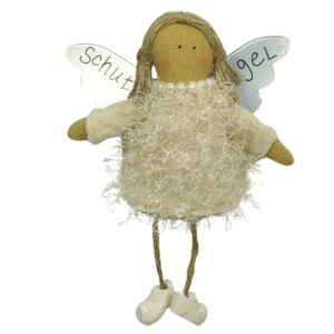 Baden Schutzengel Aufhänger Deko Engel Glitterkleidchen Beige