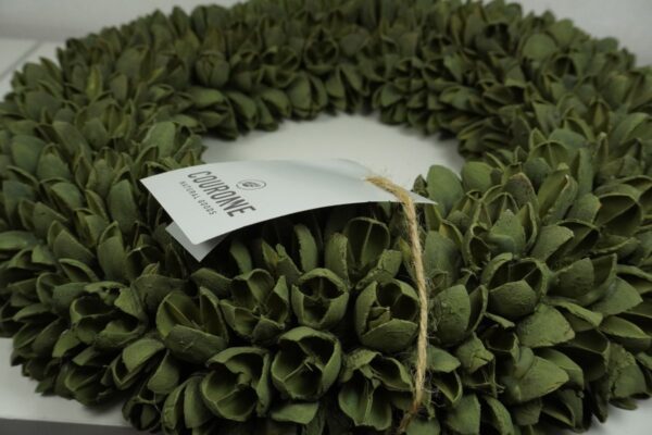 Couronne Dekokranz Naturkranz Handarbeit Bakuli Wreath Laurel Green Wash 30 cm ∅