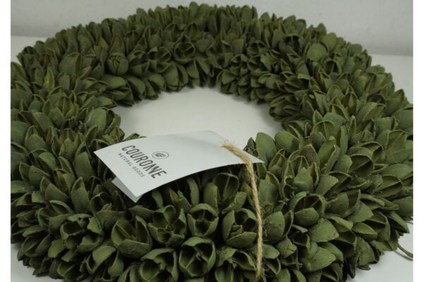 Couronne Dekokranz Naturkranz Handarbeit Bakuli Wreath Laurel Green Wash 30 cm ∅