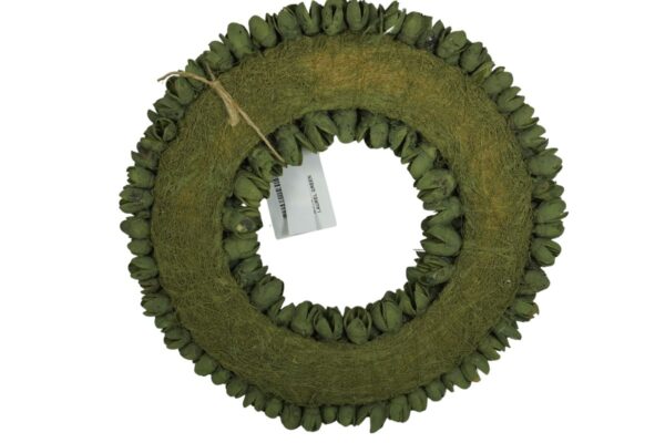 Couronne Dekokranz Naturkranz Handarbeit Bakuli Wreath Laurel Green Wash 30 cm ∅