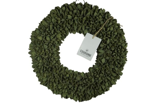 Couronne Dekokranz Naturkranz Handarbeit Bakuli Wreath Laurel Green Wash 30 cm ∅