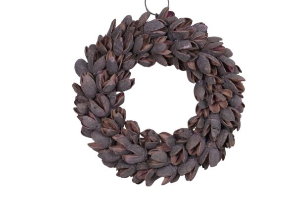 Couronne Dekokranz Naturkranz Handarbeit Bakuli Wreath Thin Mauve 20 cm ∅